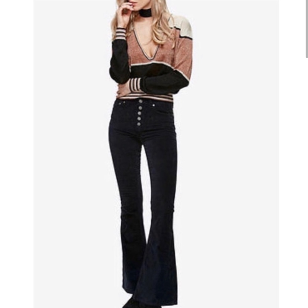 Free people slim flare corduroy pants